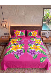 Hand Painted Rayon Bedsheet Set King Size